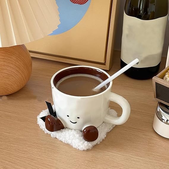 Ceramic Coffee Mug, Funny Water Mug with Feet, Cute Decorative Coffee Beverage Cup, Christmas Birthday Cool Photography Prop Home Decoration