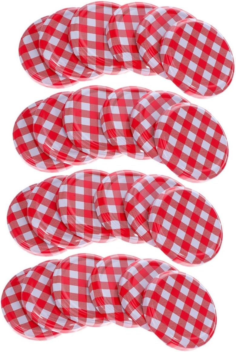 100pcs Iron Mason Jar Lids High Seal Storage Covers for Glass Jam Jars Compatibility Airtight Screw Caps for Food Preservation and Canning