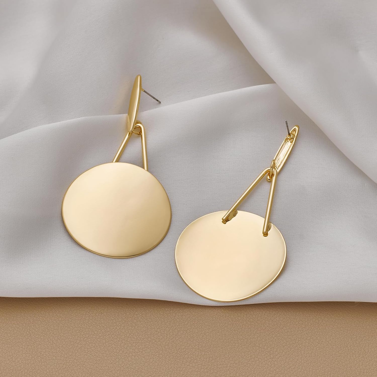 MUYAN Fashion Large Disc Geometric Dangle Earrings for Women Statement Dangle Earrings Geometric Drop Earrings - Image 5