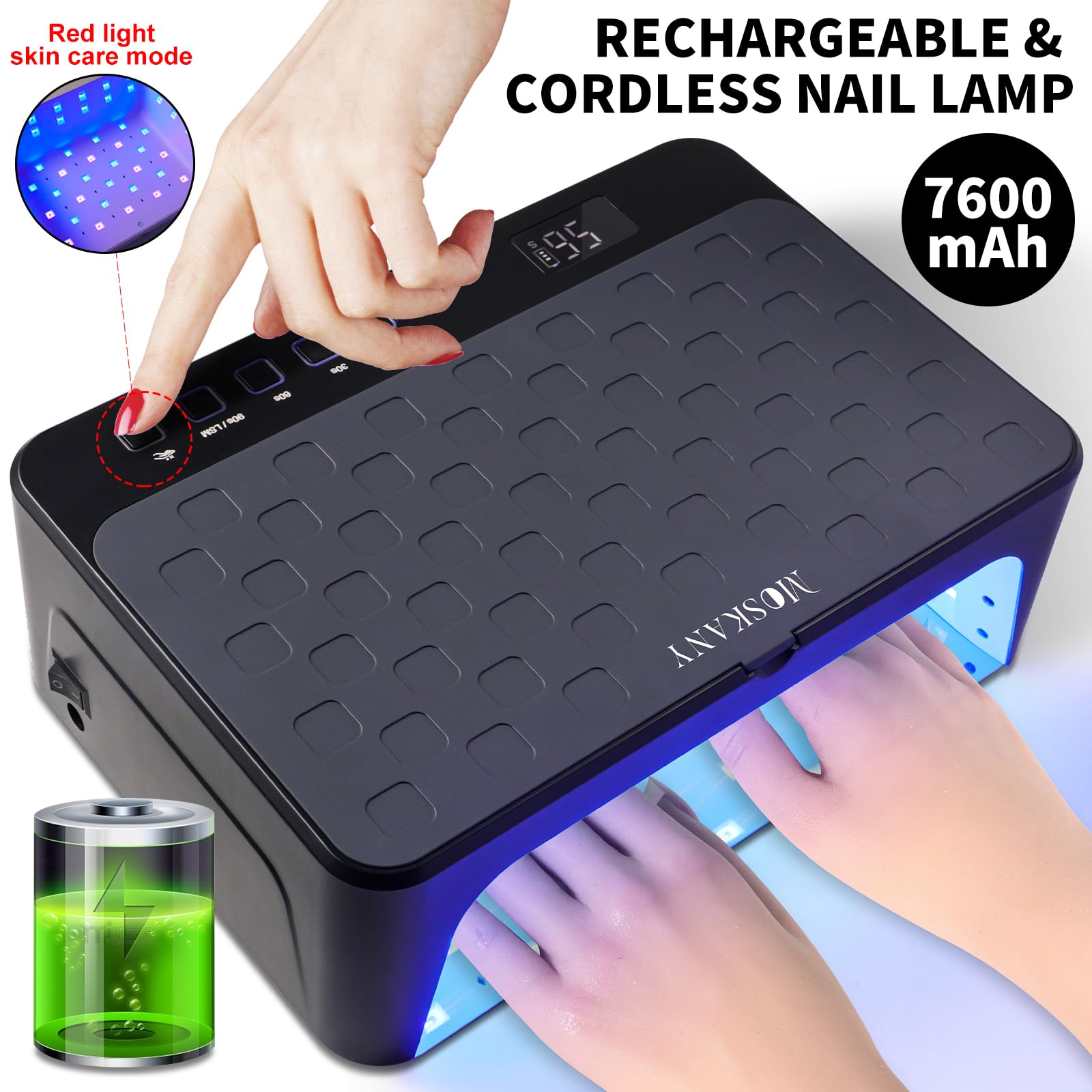 Amazon | MOSKANY コードレス UV LED ネイルランプ Lサイズ ジェル