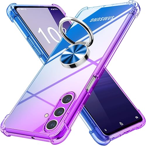 Funda para Galaxy A13 5G Samsung A13 5G con soporte de anillo degradado TPU suave transparente antideslizante sin amarillamiento borde suave para