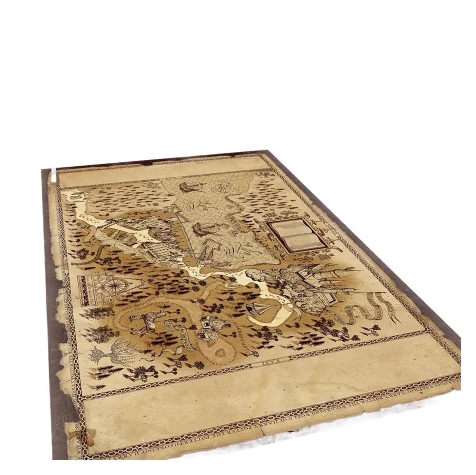 Tapis carte d'aventure fantastique pour une salle de jeux d'enfant ludique et confortable