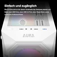 GAMDIAS Aura GC1 Elite ARGB Gaming Ház Fehér - ATX Midi Tower 4x120mm RGB Ventilátorral, Üveg Oldalpanel, Mesh Előlap 4