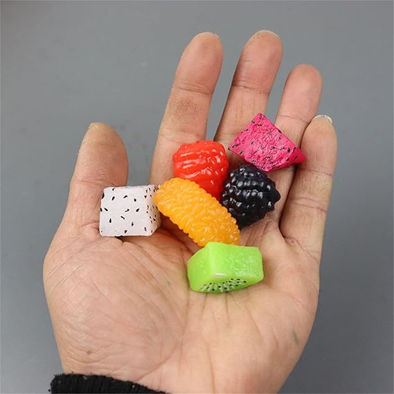 10PCS Small Artificial Fruit Slices Realistic Fake Kiwifruit Slices Dragon Blocks Petals Bright