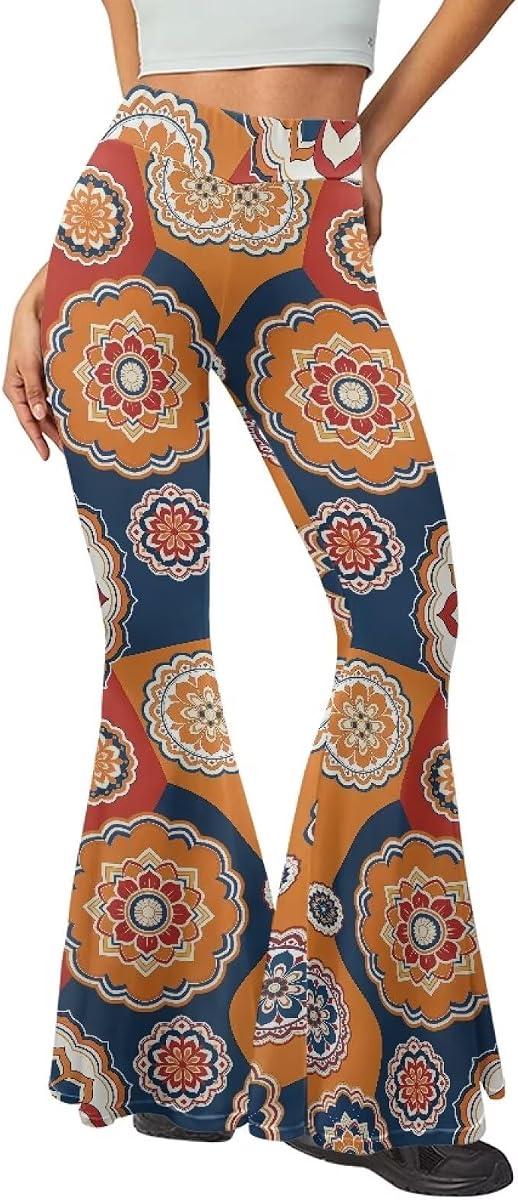 Bell Bottom Yoga Pants for Women Sweat-Wicking Yoga Pants | Hip Package Slim Fit, Quick Dry Performance, Women High Waisted Trousers, for Blouse, Crop Top, High Heels