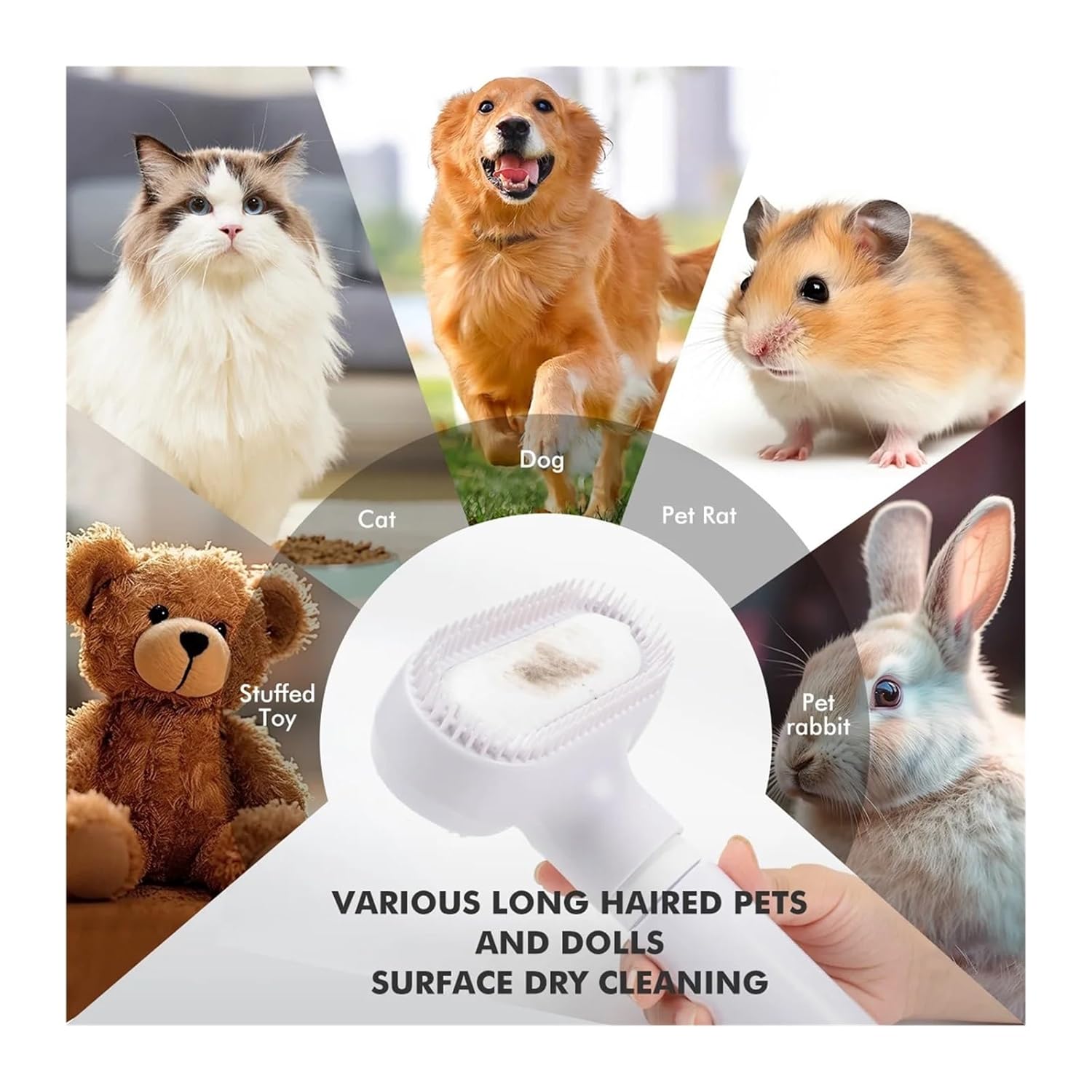 Pet Steamy Brush Pet Grooming Brush With Leave-in Foam Dry Cleaning Cat Dog Hair Special Cotton Towel Silent(Dog mousse)