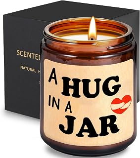 Comfort Gifts for Mom, Sister, Women Friends, Coworkers, Mother's Day Gifts for Mom - A Hug in a Jar Lavender Scented Candles for Home, Relaxing Aromatherapy Gift, Thinking of You, Miss You Gift