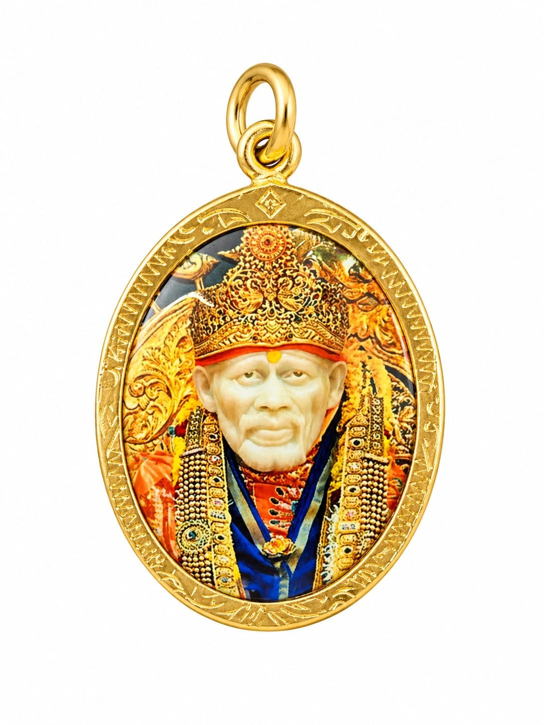 Sai Baba Gold Plated Pendant for Men & Women Spiritual Gift (Multicolour)-picture-11