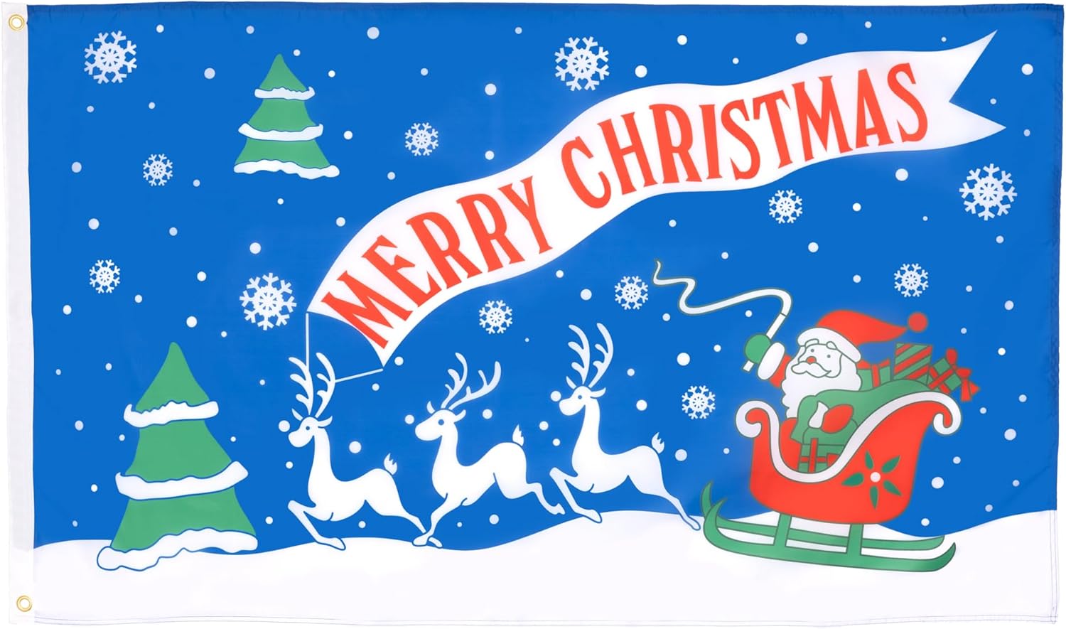 AZ FLAG - Merry Christmas Blue Flag - 2x3 Ft - 100D Polyester Christmas Banner with Two Metal Grommets - Fade Resistant - Vivid Colors - 2' x 3' Feet - 90x60 Cm
