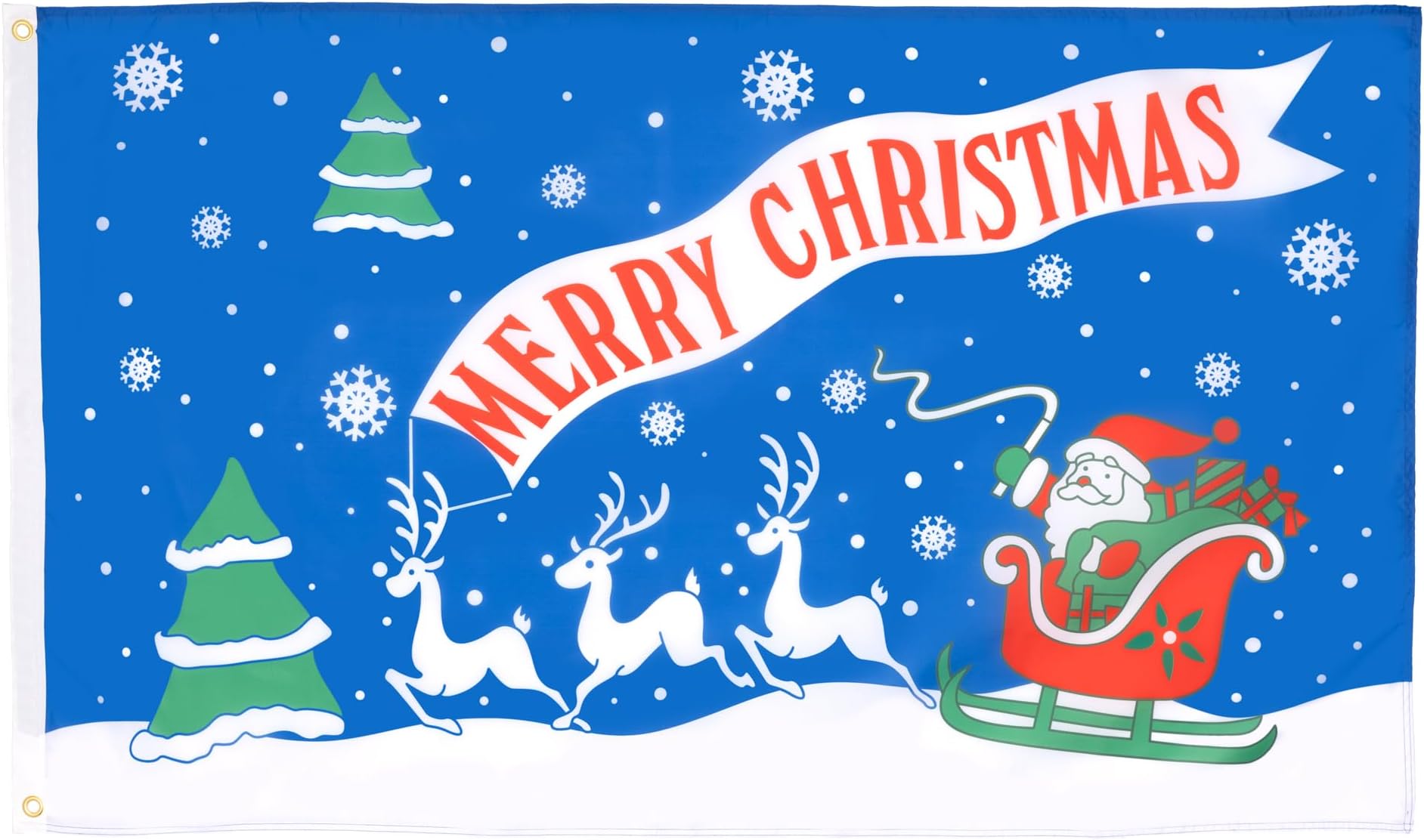 AZ FLAG - Merry Christmas Blue Flag - 3x5 Ft - 100D Polyester Christmas Banner with Two Metal Grommets - Fade Resistant - Vivid Colors - 3' x 5' Feet - 150x90 Cm
