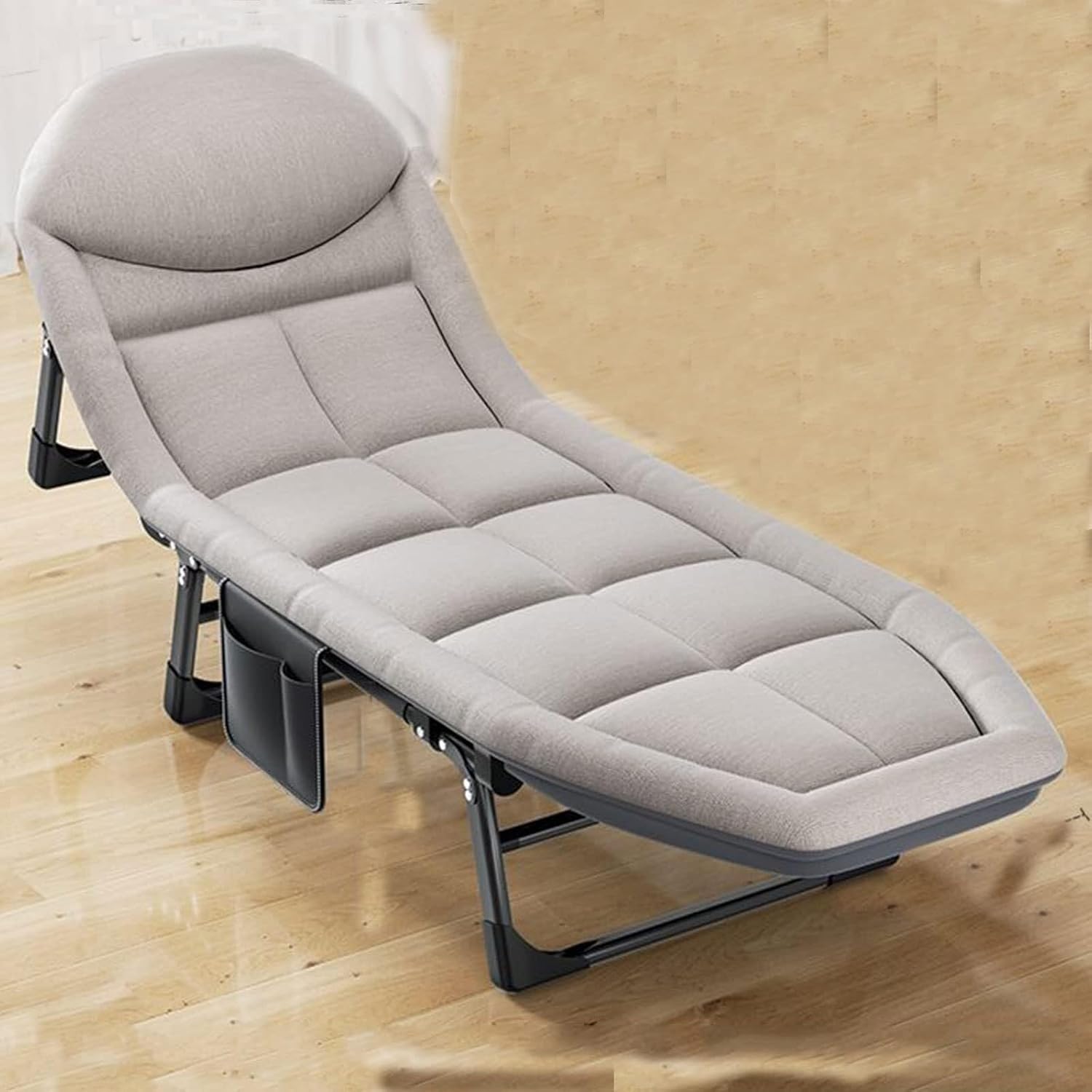 Portable Folding Adult Bed with Mattress, Heavy Duty Folding Camping Cot with Wheels for Home & Outdoor Use