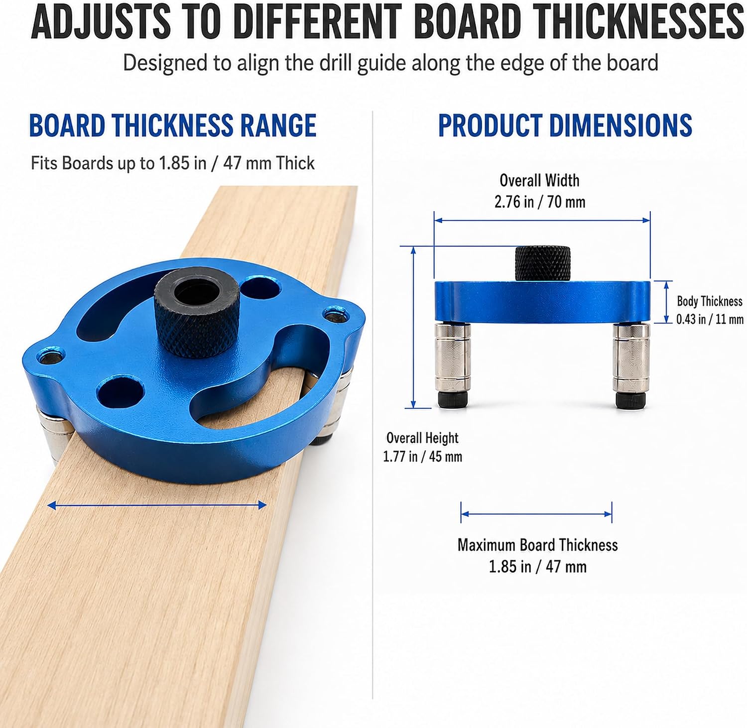 Self Centering Dowel Jig, Self Centering Doweling Jig Kit with 2/3/4/5/6/7/8/9/10mm Drill Bushings, Self Centering Drill Guide for Straight Holes, Dowel Drill Guide, Center Locator for Woodworking