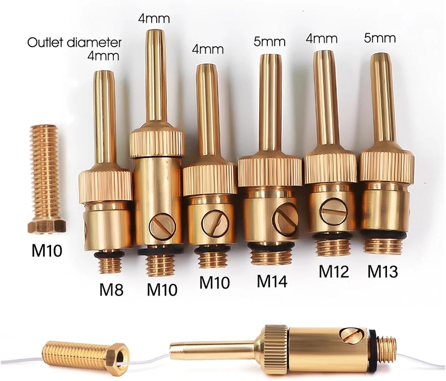 Adjustable Brass Fountain Nozzle with Built-in Valve for M8-M14 - Versatile Jet Sprinkler Head for Ponds and Fountains(M12-1pcs)