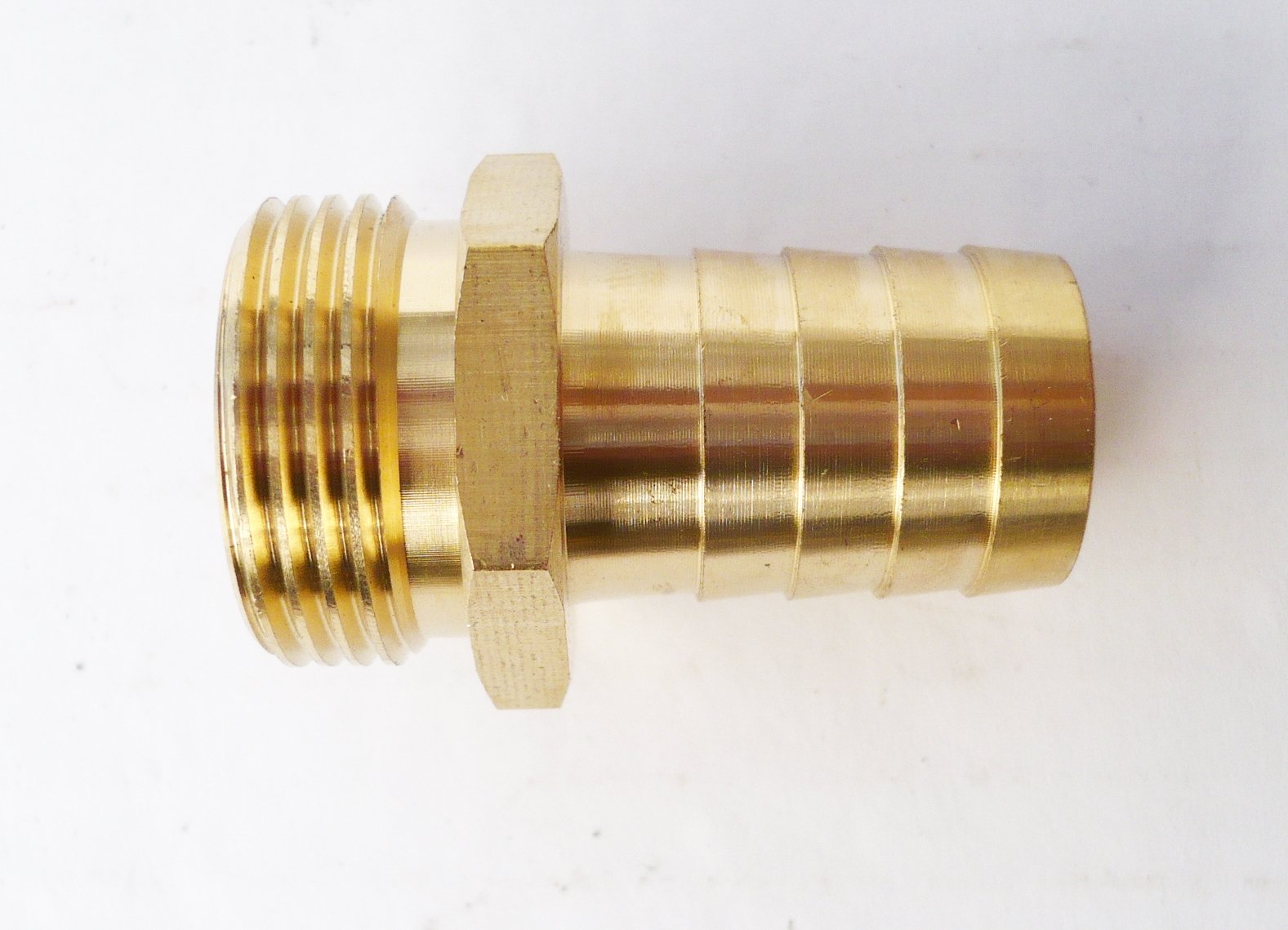 Farm & Field Hardware Men's Gold Solid Brass Hose Tail Connector Barbed To Bsp Thread. Pond/Pool/Hose Pipe Adapters 19 Mm To 3/4" Bsp Thread. Pack Of 2.