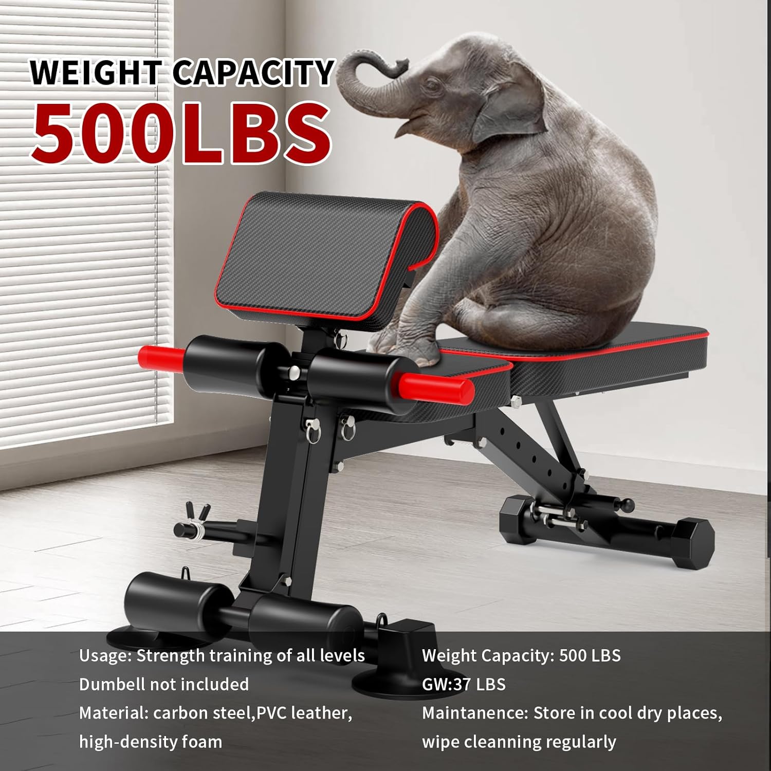 Adjustable Weight Bench multi-function Workout Bench for Home Gym,Foldable Incline Decline Benches for Full Body Workout 660LBS