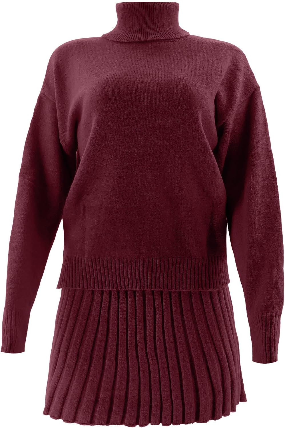 Women's 2 Piece Skirt Set Turtleneck Sweater Tops Mini Skirt Matching Outfits Fall Loungewear Spring Travel Outfits