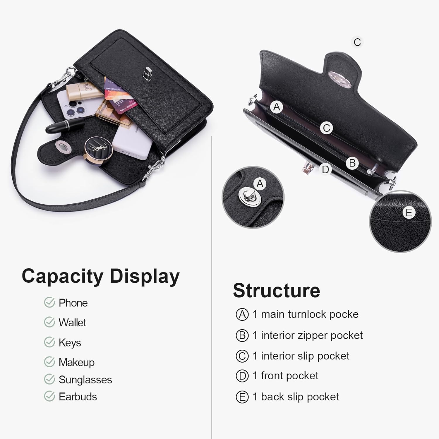 Lexiyat Purses for Women Trendy Crossbody Bags Leather Designer Handbags Travel Shoulder Cherry Bags Charm with 2 Straps - Image 4