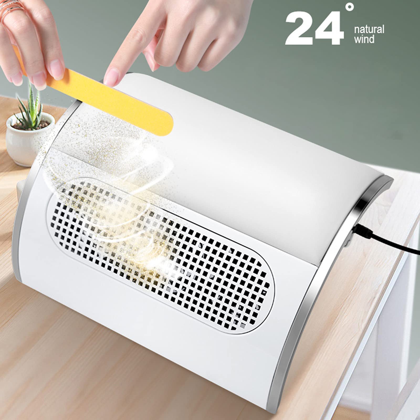 Nagel Staubsauger Professionelle Staubabsaugung Nagelstudio & Zuhause mit 2 Staubsammelbeutel,Leiser Nagelstaubsauger mit 3 leistungsstarken Ventilatoren