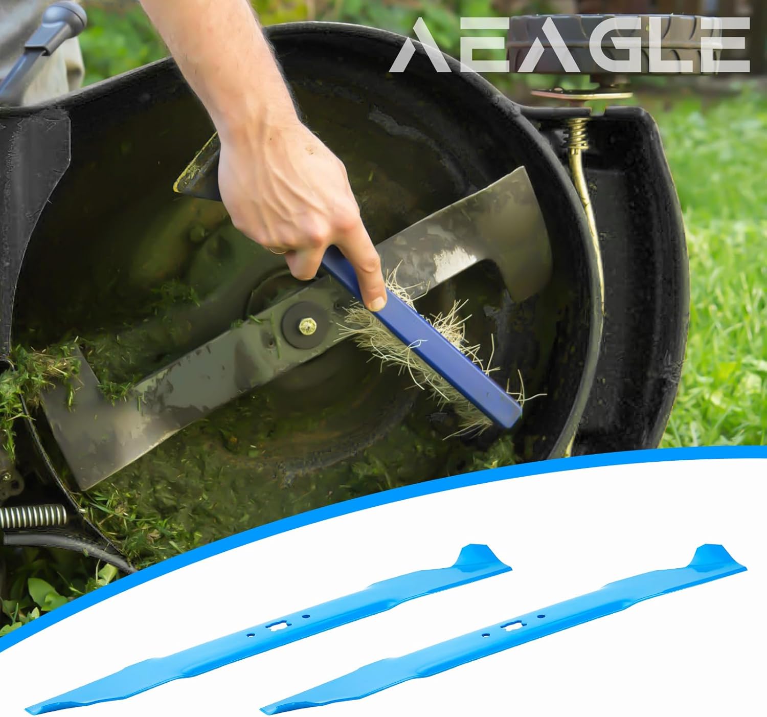 942-0741A Lawn Mower Parts for MTD Cub Cadet Troy Bilt Craftsman TB240 TB230 TB130 TB200 TB160 TB210 TB280ES TB320 742-0741 742-0741A 942-0741 21 inch Deck High Lift Lawn Mower Blade 2 Pack (Blue)