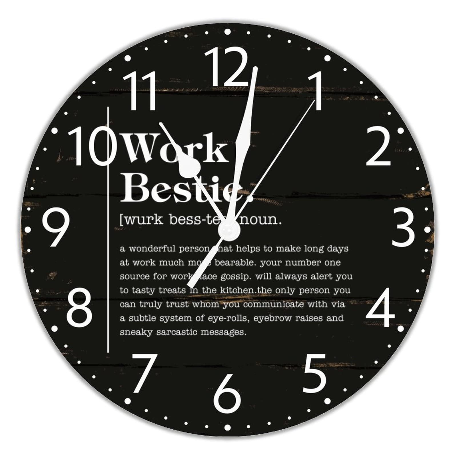 Horloge murale en bois 38cm silencieuse vintage pour chambre et salon