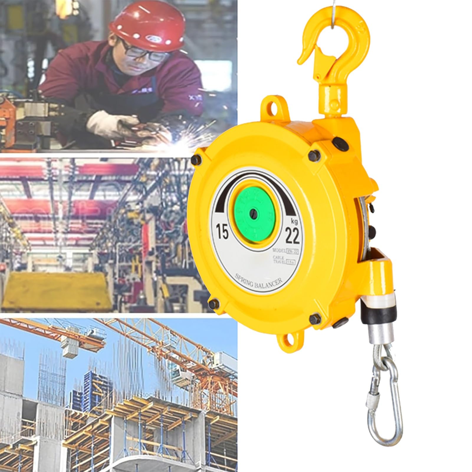 Retractable Spring Balancer, Spring Balancer Retractable Tool Holder 1.5m 1-70kg for Assembly Line Hanging(15-22kg)
