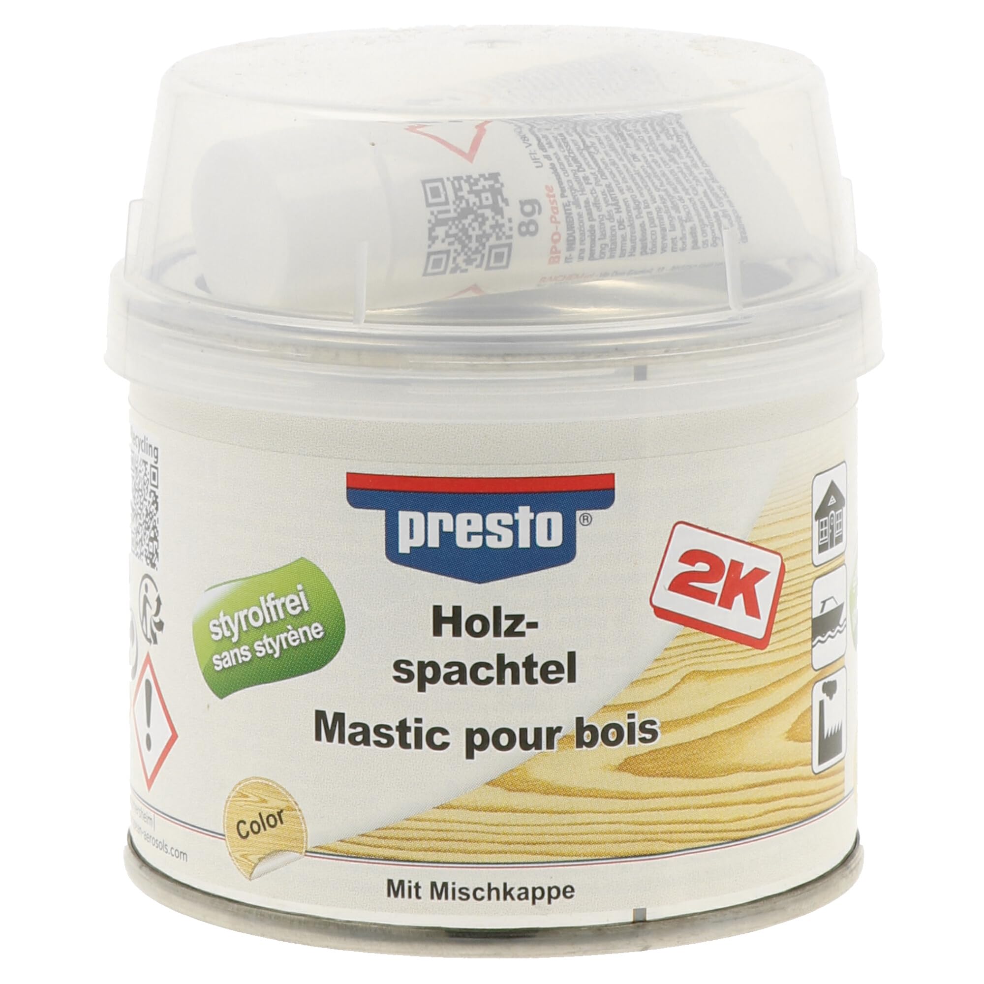Presto Holzspachtel mittelbraun, styrolfrei, 250 g