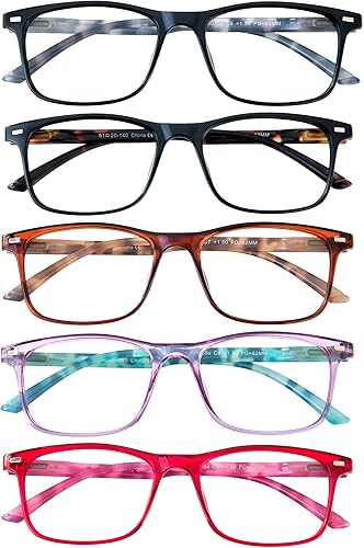 Miniatura 8 de EFE 1.5 lentes de lectura para mujeres, 5 pares de lectores para mujeres, hombres con resorte de bisagra ajustable (mixto)