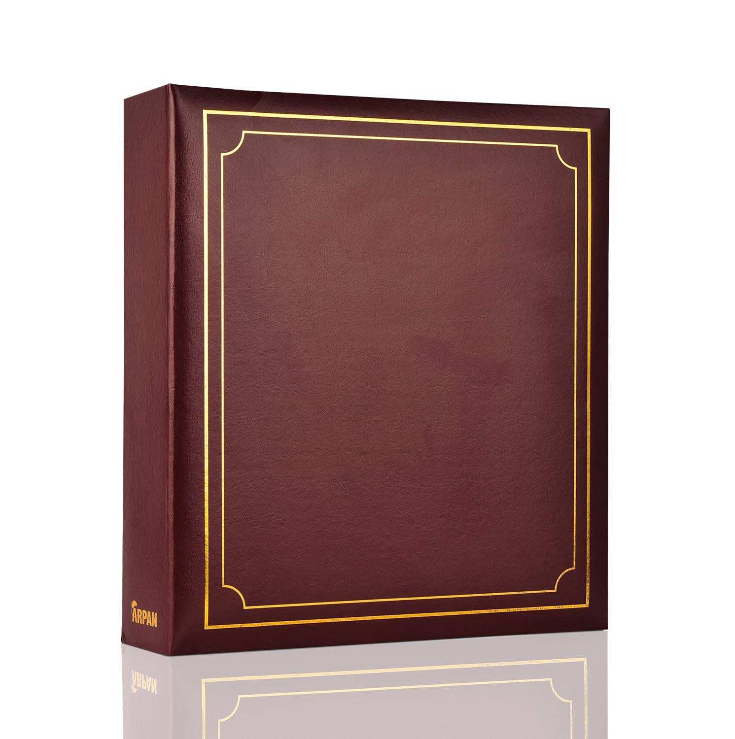 Arpan Burgundy A4 Certificate 3-Ring Binder Slip In 100 Pocket Padded Photo Album Organiser (Burgundy)