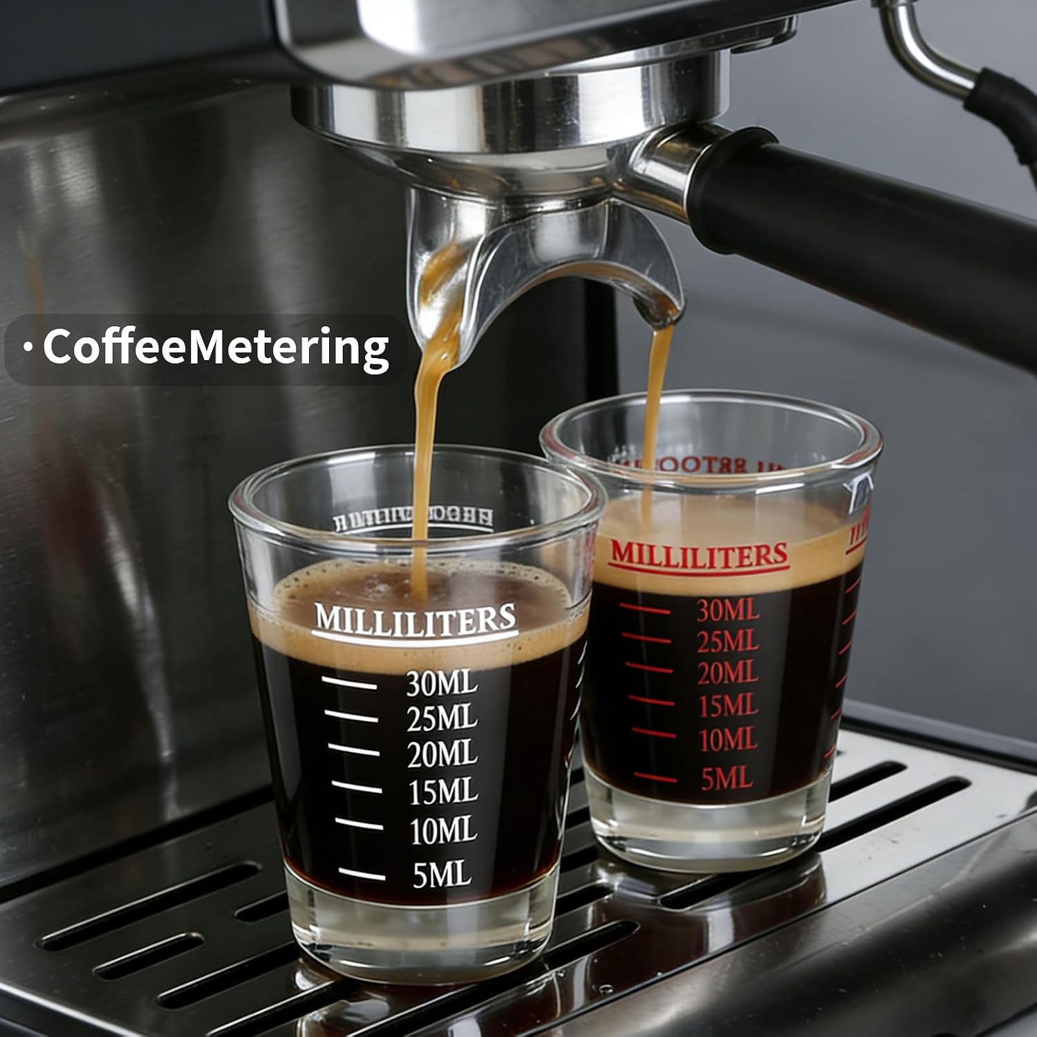 4 Pack Shot Glasses Measuring cup Espresso Shot Glasses, 26 Incremental Markings with 4 Units (1oz, 2 Tbs, 6 Tsp, 30ml), Thick Base Liquid Measuring Glass for Liquor & Coffee