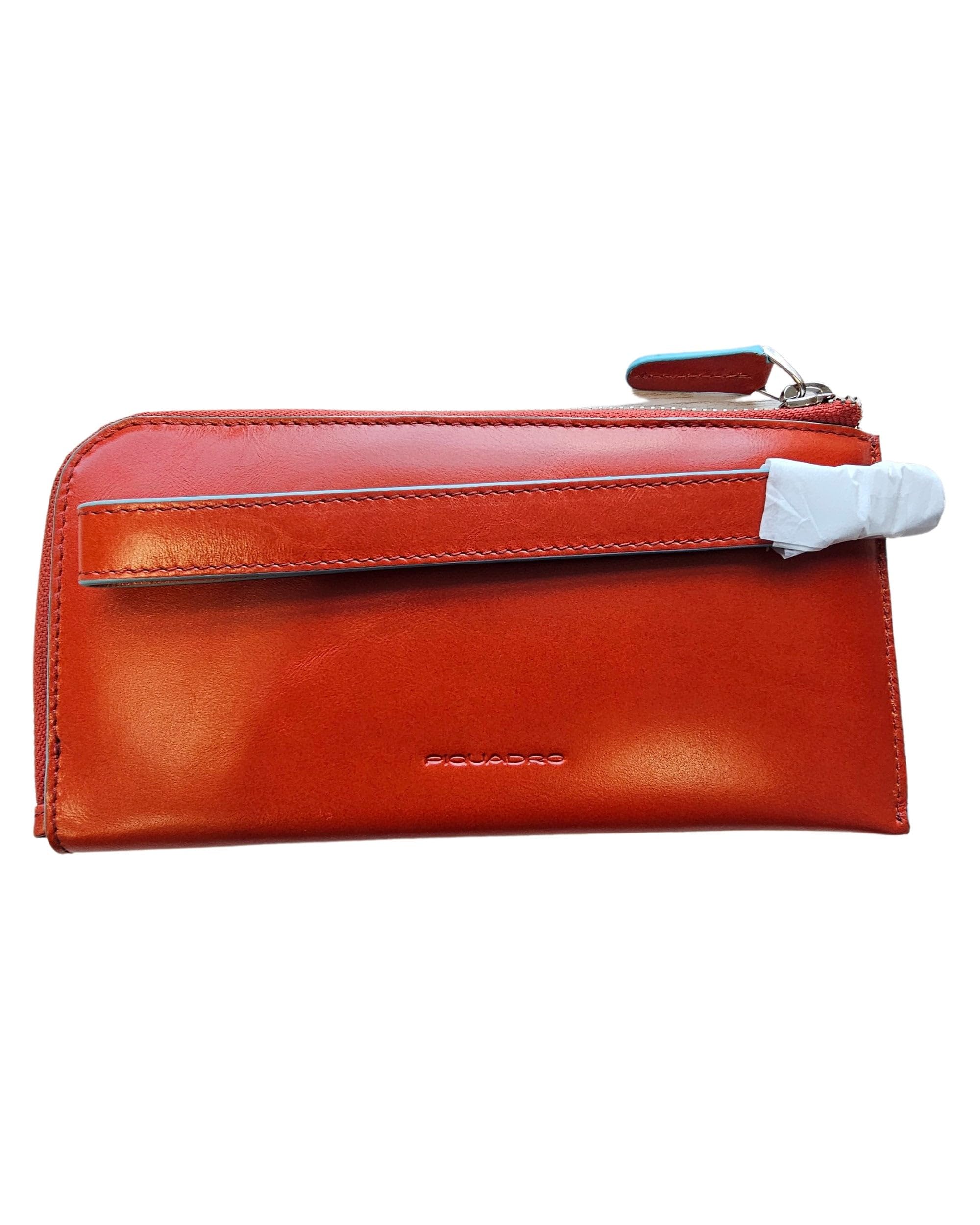PIQUADRO Bustina Pochette Portadocumenti Orizzontale per Donna, Pelle di Vitello Cuoio, 20x10x2 centimetri