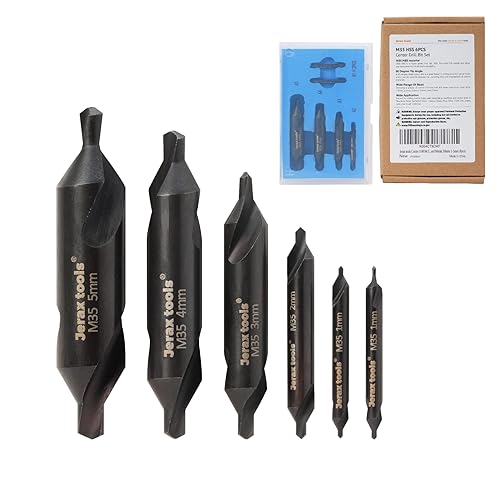 M35 HSS - Juego de brocas de centro de ángulo de 60 grados, herramientas avellanadoras para torno metalúrgico para acero inoxidable, acero aleado,