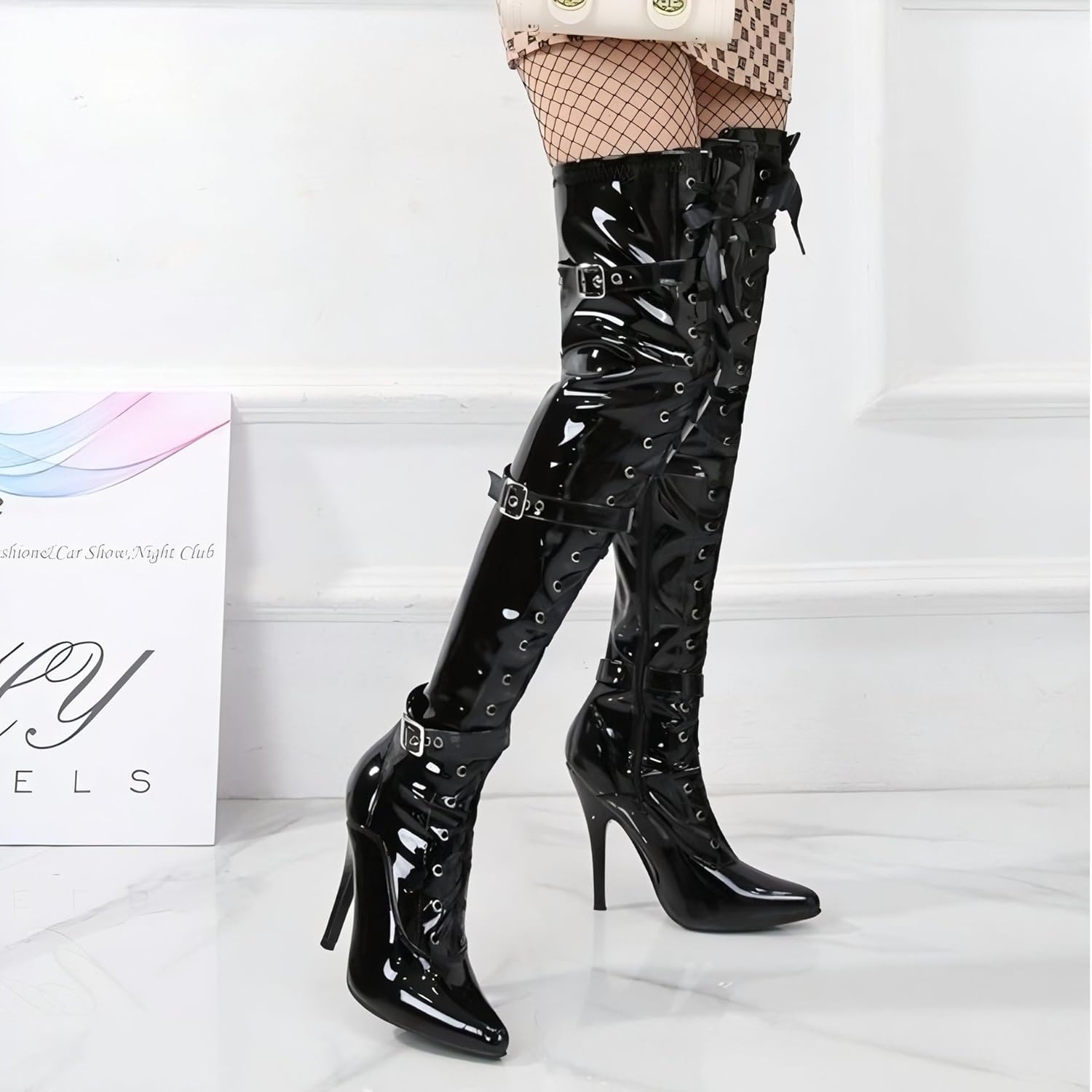 Stripper Knee Boots With Heels