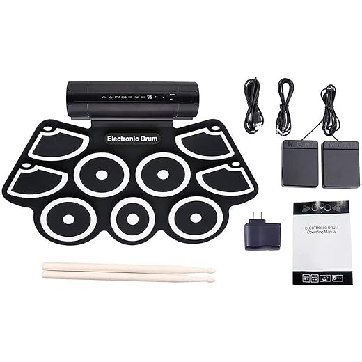 Vikrida Electronic Roll Up Drum with Speaker