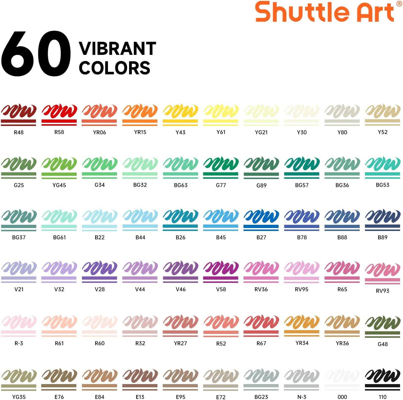  Automatic Ink Control Acrylic Paint Markers, 60 Colors Brush Tip Acrylic Paint Pens for Rock, Ceramic, Wood, Canvas, Glass, Stone, Fabric, Card Making, DIY Football Crafts, FlipFunAlong thumbnail