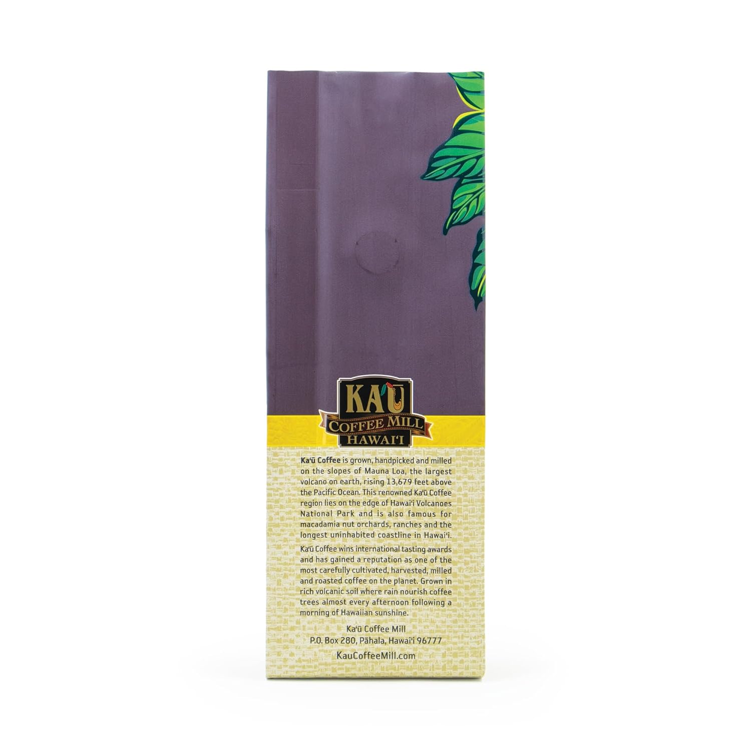 Ka'u Coffee Mill Washed Medium Roast Whole Bean Coffee - Bright Aroma - Plum & Citrus Notes - Handpicked & Washed Processed Hawaii Grown Arabica Beans - Gourmet Premium Small Batch - 8oz
