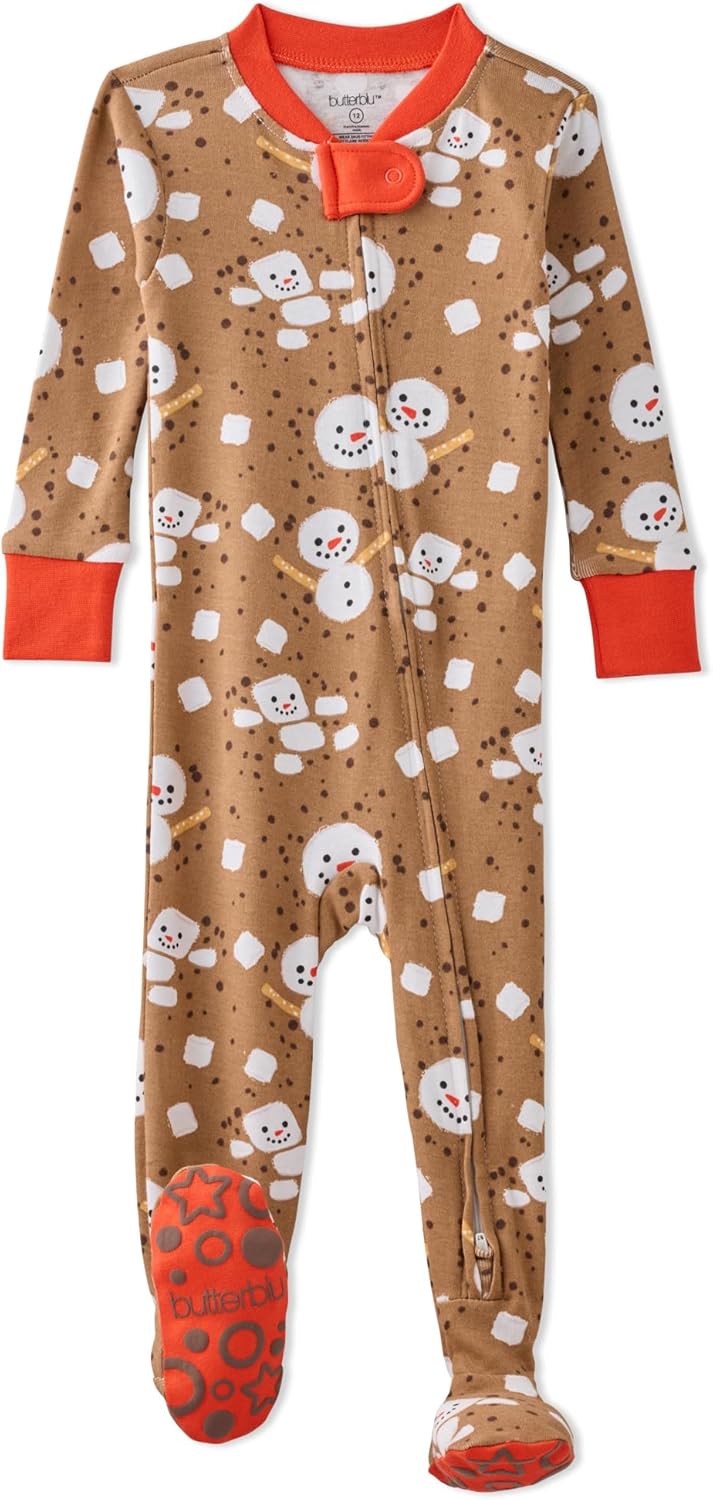 baby-girls Cruz Snug-fit Footed Pajamas 100% Organic Cotton Zip Front Sleeper Pjs W/Grippers for Baby Girls
