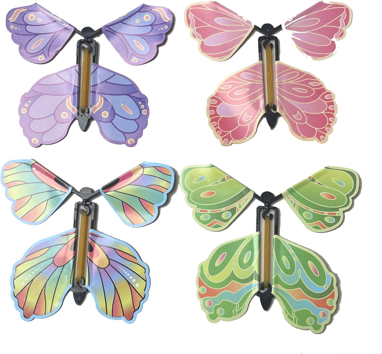 Pluzmecalm 8Pcs Colorful Wind Up Flying Butterfly Toys