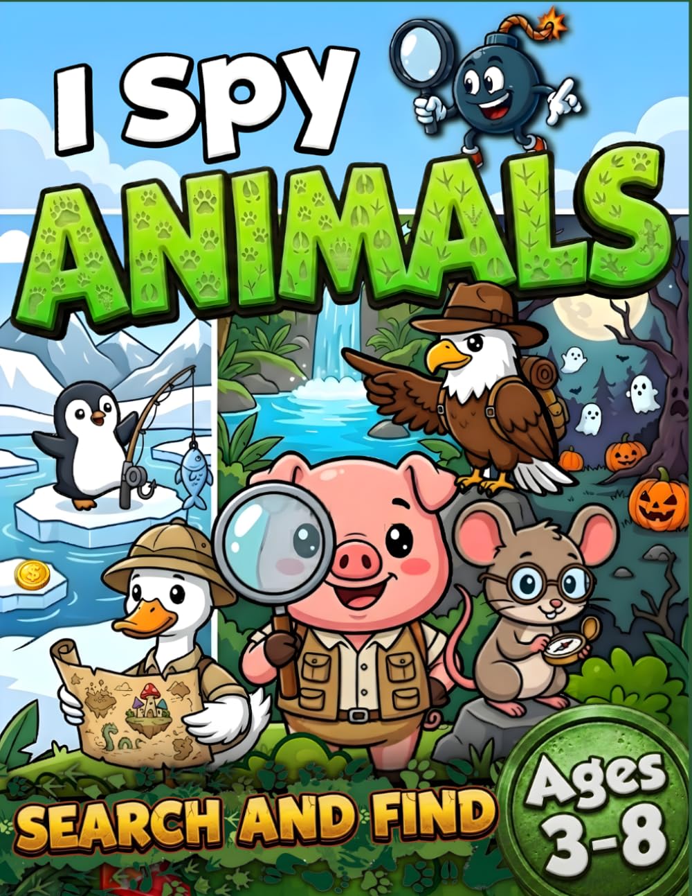 I Spy Animals Book for Kids Ages 3-8: Search & Find Hidden Clues to Boost Focus, Observation, and Fun!