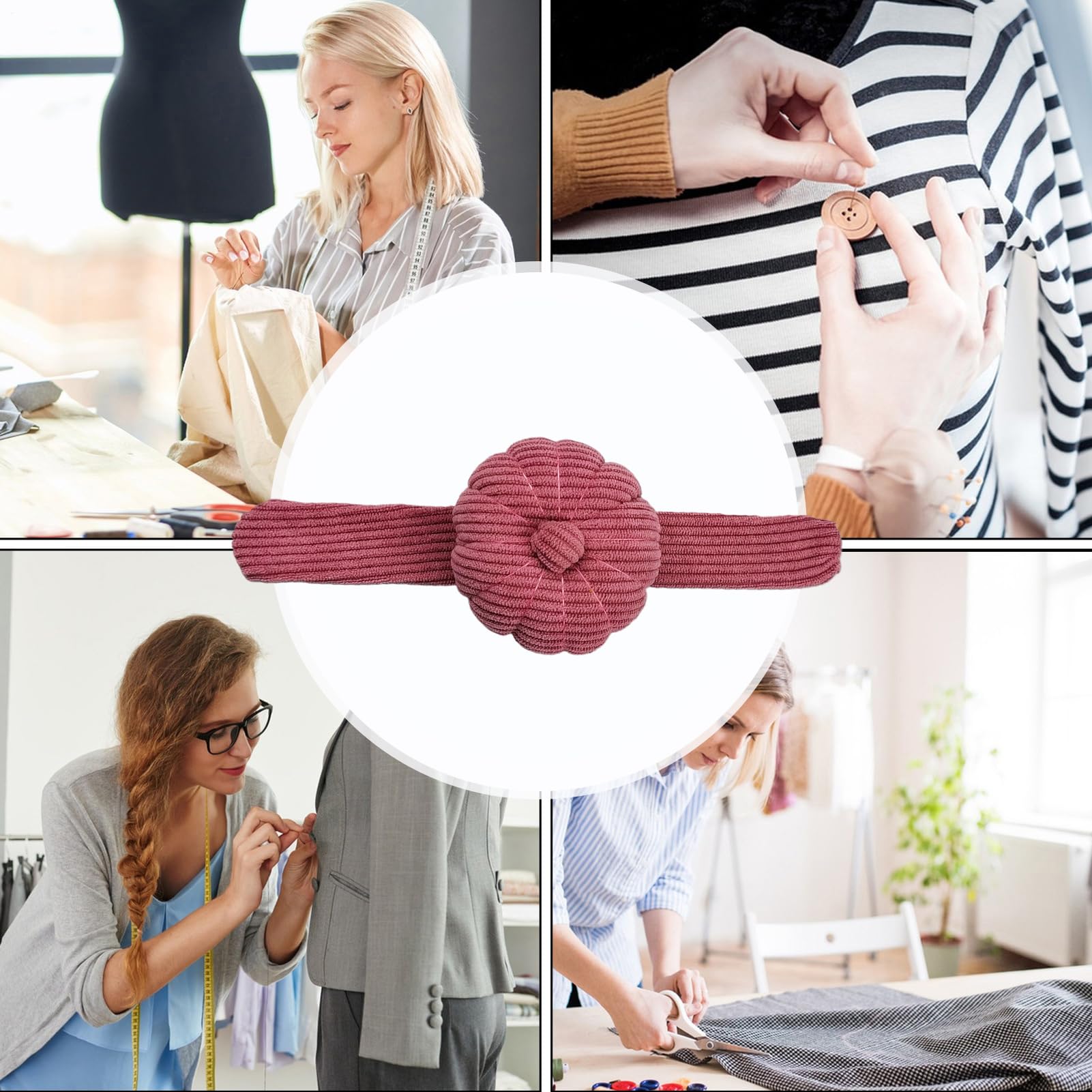 Armband-Nadelkissen für Nähen Tragbares Nähzubehör | Nadelkissen mit elastischem Band für Nähbegeisterte, Zuhause, Atelier, Reisen