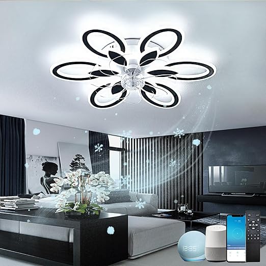 Fachae Plafondventilator Met Verlichting,Stil,Plafondventilator Met Verlichting En Afstandsbediening,Stil, Plafondventilator Met Verlichting Alex,Lamp Met Ventilator Voor Keuken,Lamp Met Ventilatorbloem