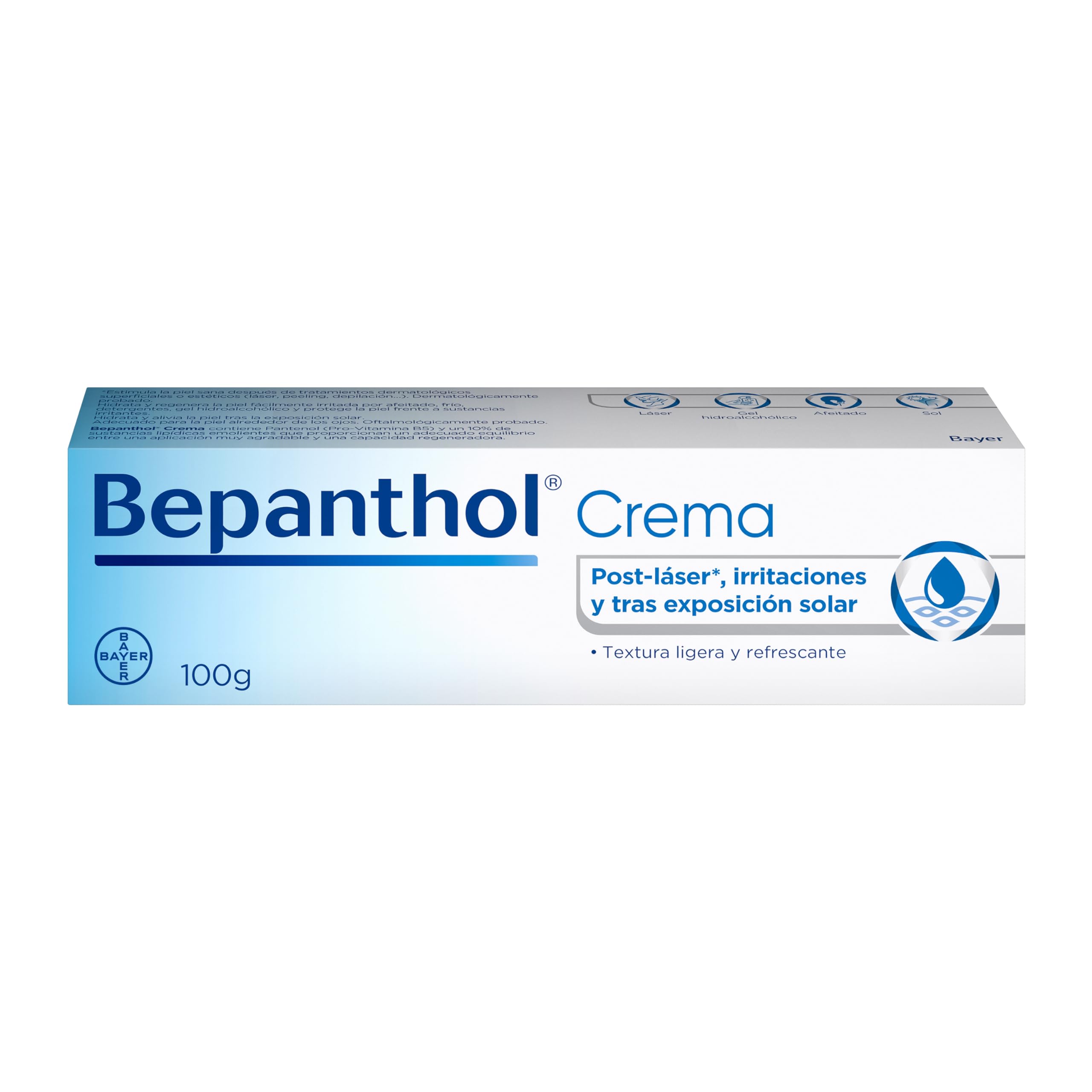 Bepanthol Crema Hidratante, Protege y Regenera la Piel Seca e Irritada, incluso Tras Tratamientos Estéticos y Exposición Solar, 100 g