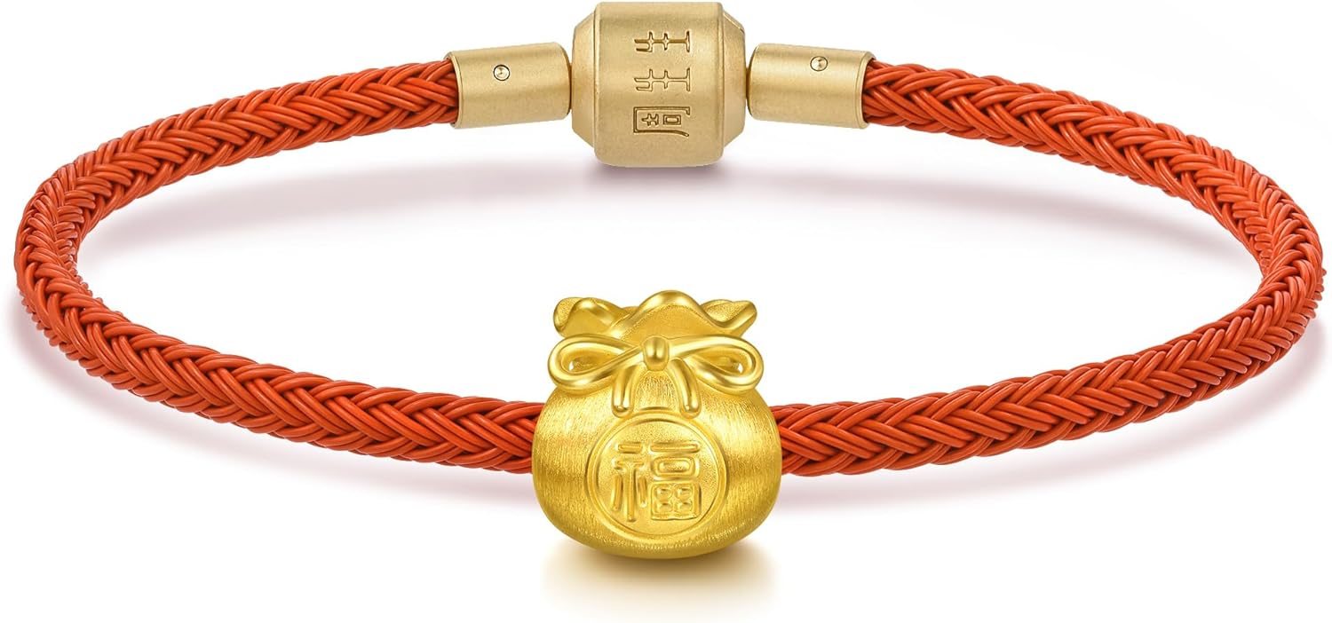 CHOW SANG SANG 999 Gold Charme Fortune Bag Charm Bracelet for Women & Men 17cm 95985C