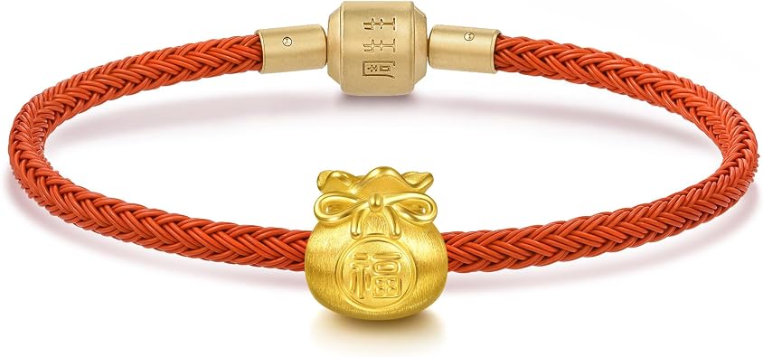 CHOW SANG SANG 999 Gold Charme Fortune Bag Charm Bracelet for Women & Men 17cm 95985C