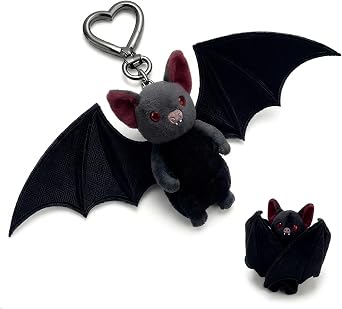 Plush Bat Keychain 2-in-1 Transformable Gothic Bag Charm