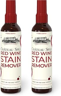 Chateau Spill Red Wine Stain Remover for Clothes – 4oz Safe Stain Remover Spray for Stubborn Stains - Cleaner Wipes Away New and Set on Tablecloth, Garment, Carpet, Upholstery and Laundry (Pack of 2)