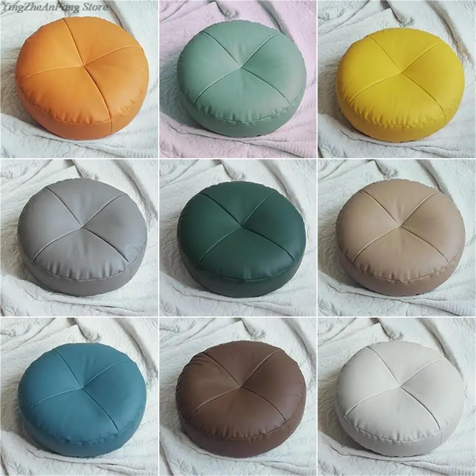 Meditationskissen aus PU-Leder – verdickte Yogamatte, waschbar, Bodensitzkissen, gefüllter Pouf, Sofa, Yoga-Kissen (Typ 6, 30 x 12 cm) – Komfort und Stil für Achtsamkeit