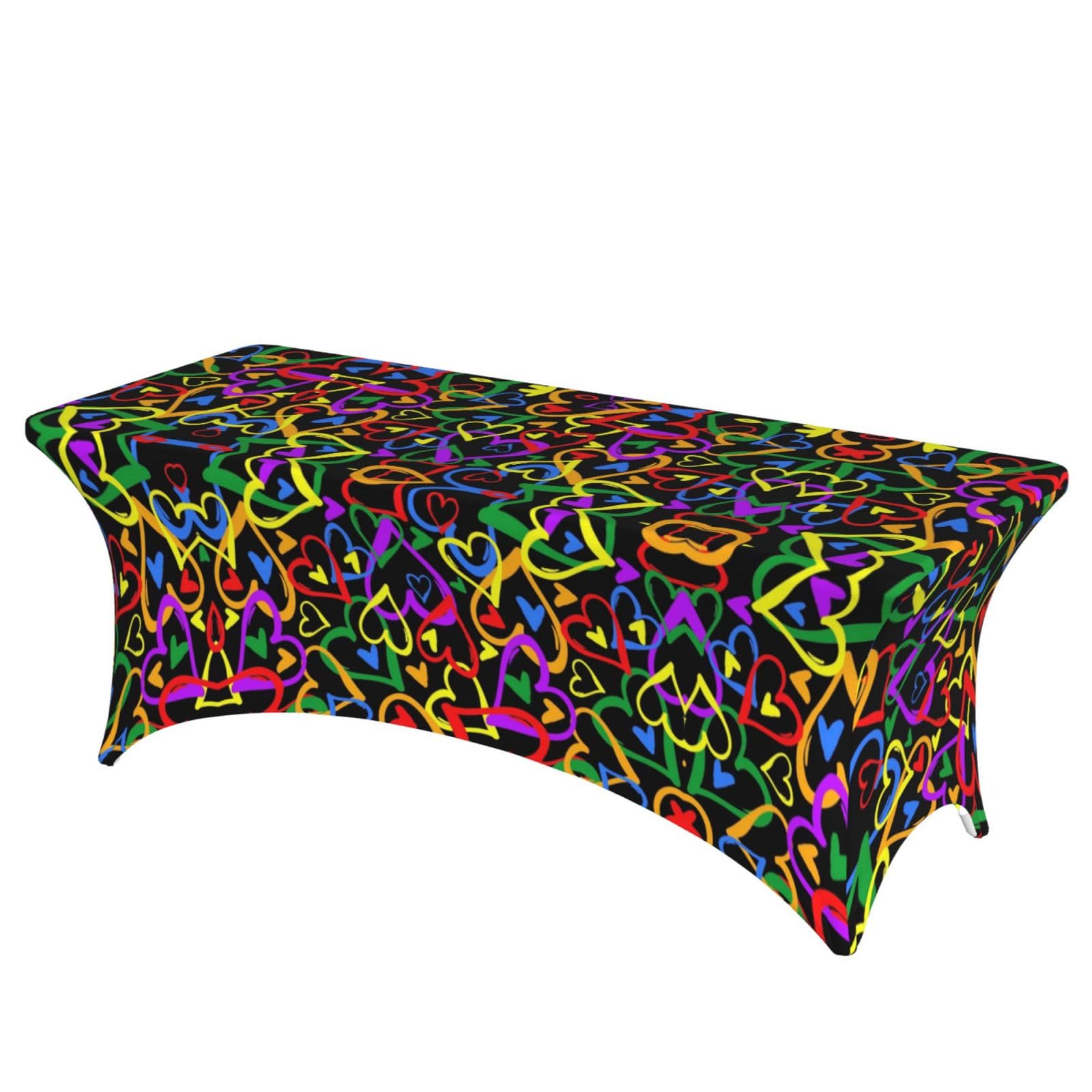 ERCgad Gay Pride Rainbow Print Rectangular Tablecloth Dining Banquet Party Events Home Celebration Table Cover
