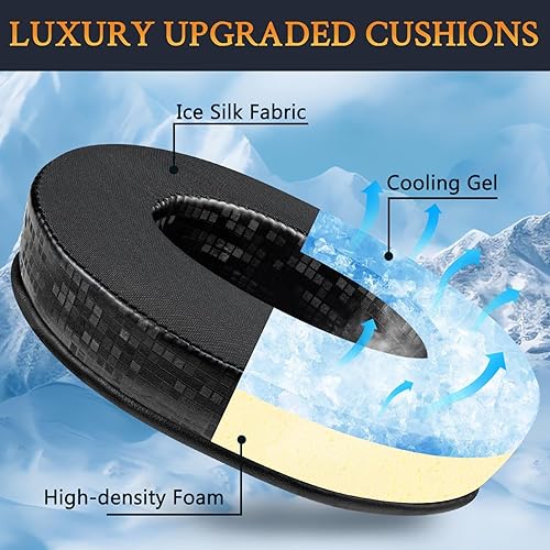 Vista 42 de SOULWIT Almohadillas de repuesto de gel refrescante para HyperX Cloud 1/2/3/Pro/Core, Cloud Alpha/Flight/Stinger Series, CloudX Stinger/Flight Negro