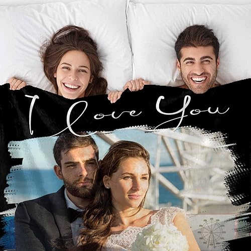 Miniatura 7 de Artsadd Manta personalizada con collage de texto fotográfico, manta personalizada de 10 fotos, estilo canción musical, regalos para mamá, papá,