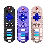 ERSIHUA 3Pcs Silicone Teething Toys, Remote Control Shape Teethers for Babies Remote Teething Toys, Silicone TV Remote Teether BPA Free/Dishwasher/Refrigerator Safe